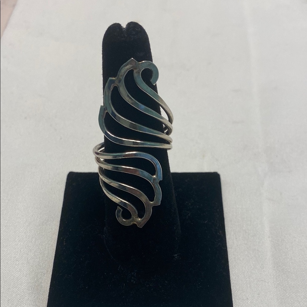 Silver Organic Spiral Ring with Bold Design